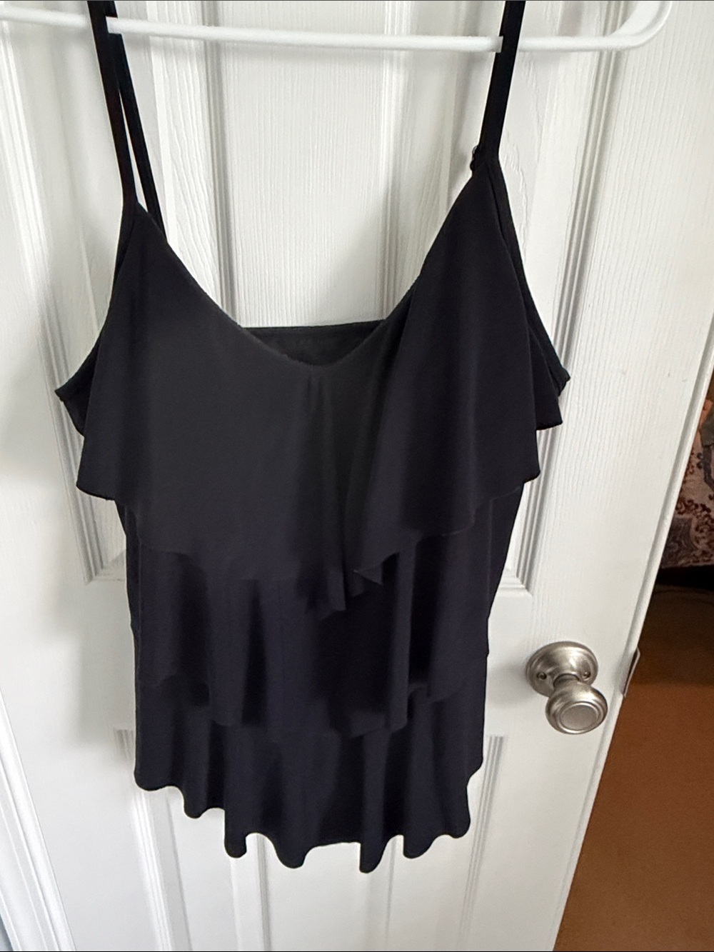 Magicsuit Black Ruffle Layered Camisole